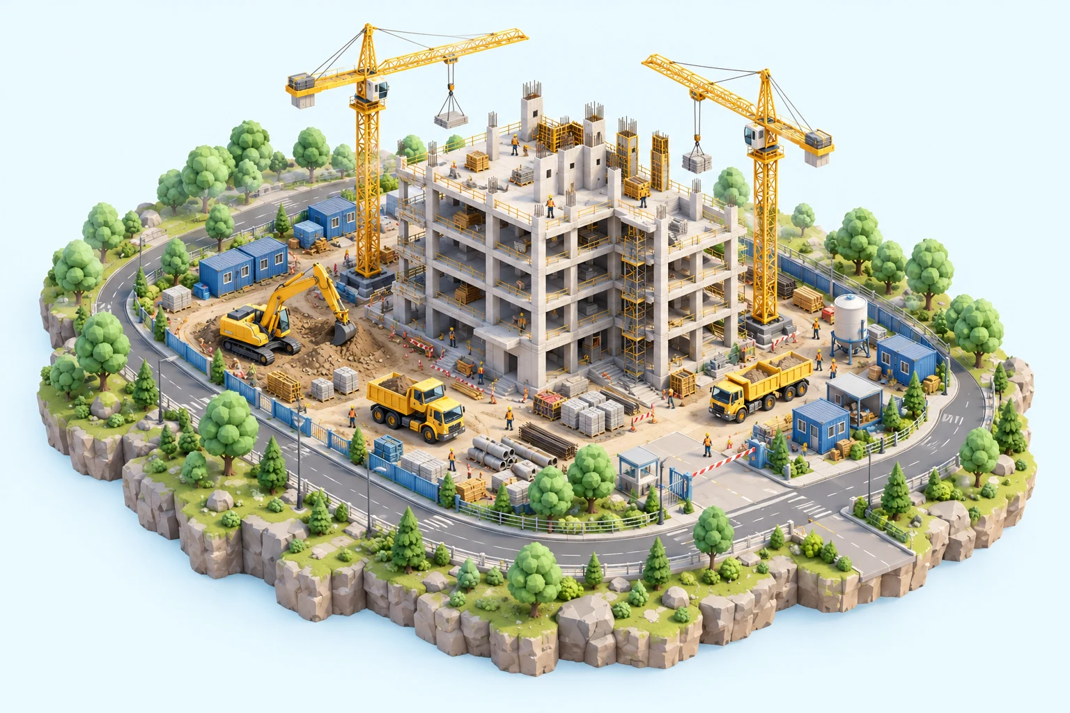 Miniature construction world